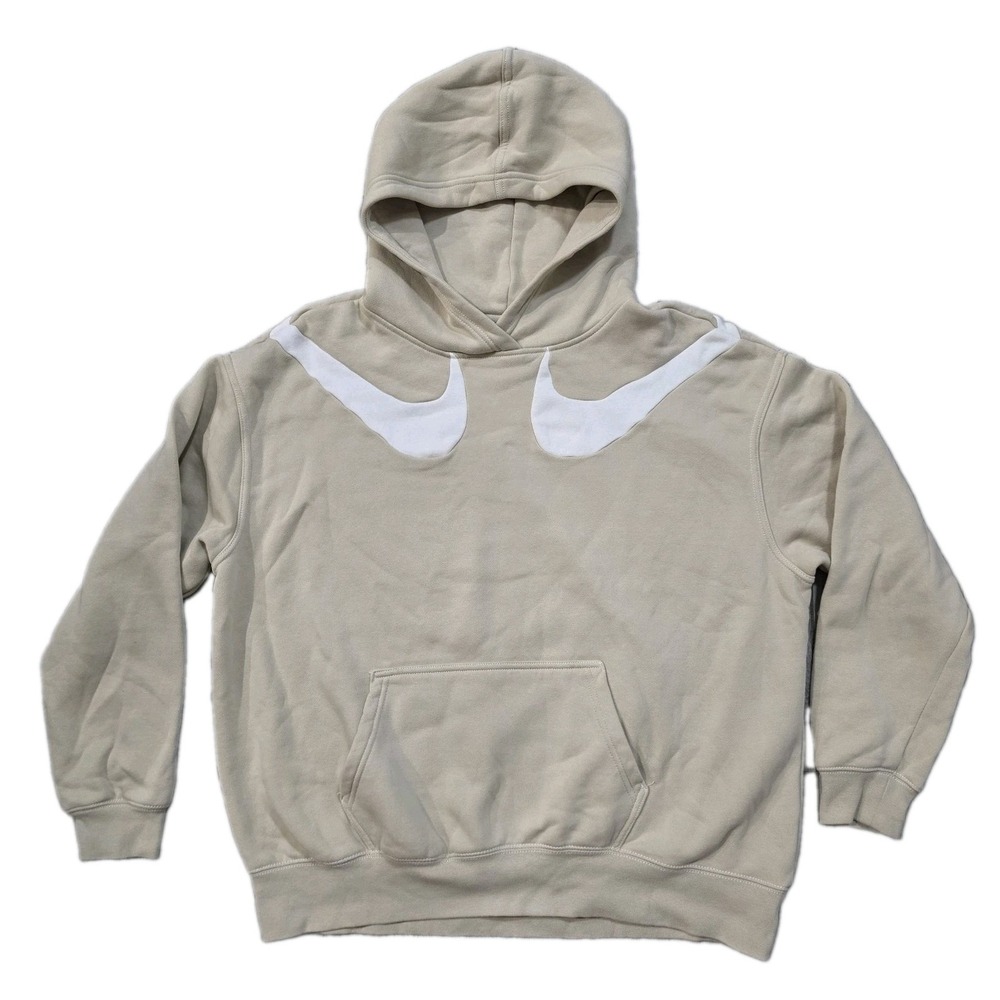Nike Sportswear Double Swoosh Oversized Pullover Hoodie Rattan Beige Medium
